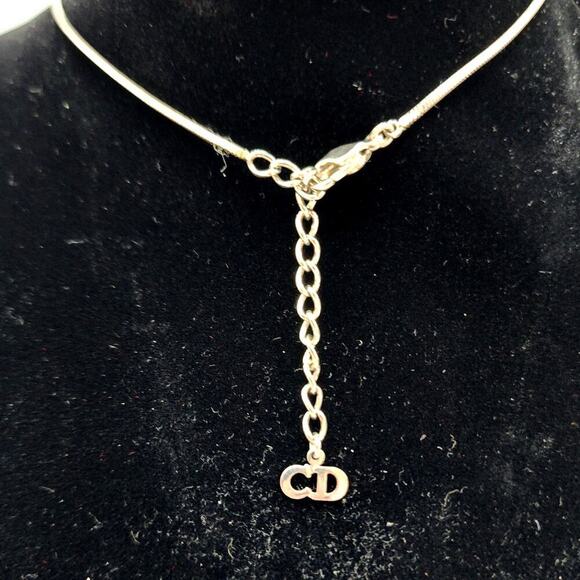 CHRISTIAN DIOR #2 Trotter Necklace Pink/Silver Tone Metal - Picture 6 of 9